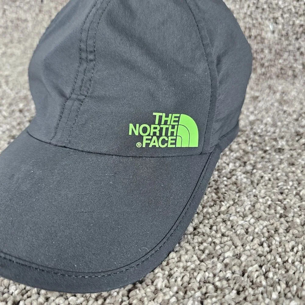 North Face Hat Cap Strapback Breakaway YOUTH Gray Logo Spellout Camp Hike